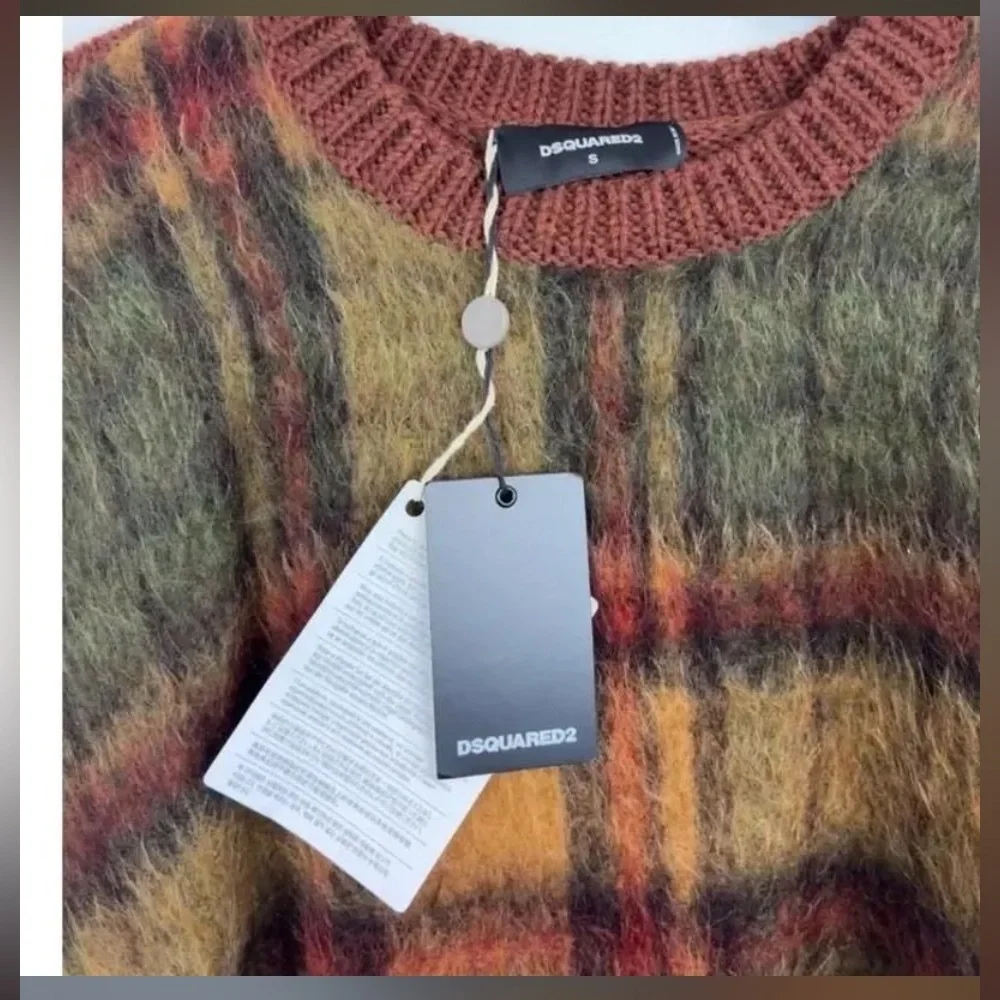 DSQUARED2
Fringes fluffy tartan panel wool jumper NWT - Picture 10 of 10